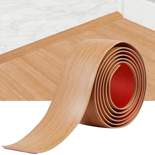Dshunnc Perfil de transición autoadhesivo, tira de transición para suelo, 5 cm x 3 m tira de transición, tiras para puertas de suelo autoadhesivas para conectar alfombra con suelo de horma (roble