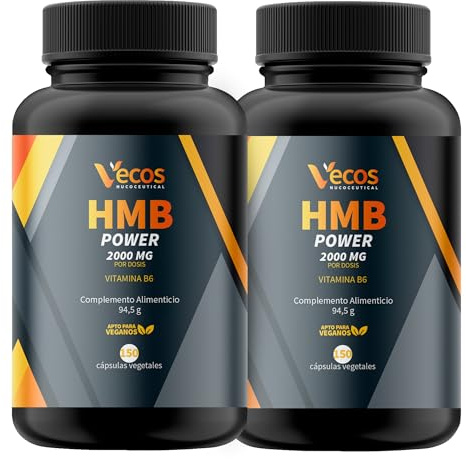 HMB puro con Vitamina B6 para Ganar Masa Muscular, Potenciar tus Músculos y Anticatabolico | Mejora el Rendimiento Deportivo | 150 cápsulas | APTO VEGANOS