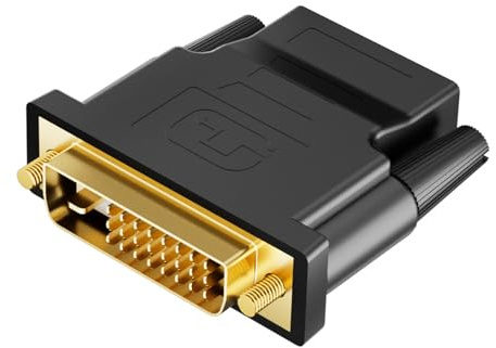 Ticenpe Adattatore DVI a HDMI, DVI-D maschio a HDMI femmina Adattatore 1920x1200 1080P, conversione bidirezionale DVI (24+1) a HDMI convertitore per PC, monitor, laptop, TV, proiettore, 1 pezzo