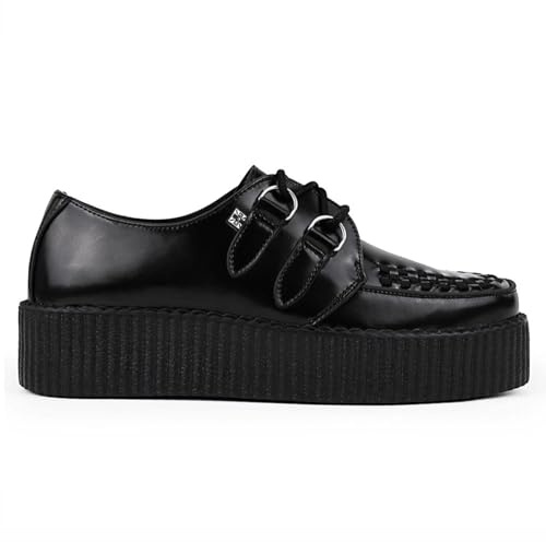 TUK skor unisex Viva High Creepers – läder plattform snörning gotiska skor