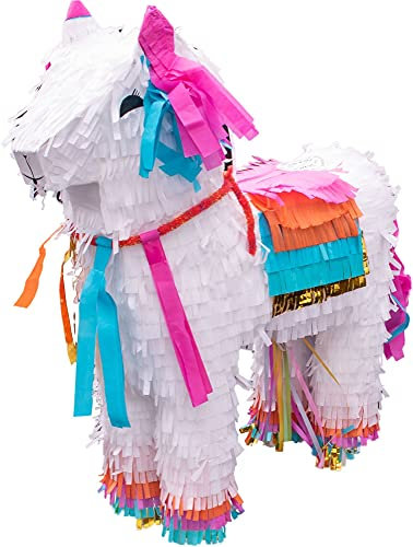 Goodtimes Pinata Lama Weiß/Bunt 48cm hoch Partyspiel Zum Befüllen mit Süßigkeiten und zerschlagen Als Geschenkidee für Geburtstag Hochzeit JGA