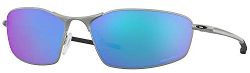 Oakley Unisex Oo4141 Whisker Sonnenbrille, Satin Chrome/Prizm Sapphire Iridium, 60/16/130