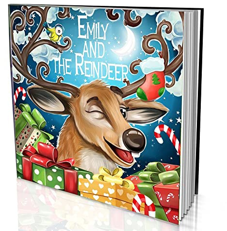 Personalised Story Book by Dinkleboo - Santa’s Reindeer - for Kids Aged 0 to 8 Years Old - A Story About Your Child Wanting A Real Life Reindeer. Soft Cover