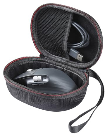 Hzycwgone Tasche Schutzhülle für Logitech MX Master 2/MX Master 2S/MX Master 3S/MX Master 3 Kabellose Maus,Netztasche für Kabel,Zubehör(Schwarz)