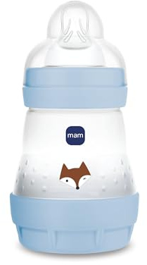MAM Biberon Anticolica Easy Start 160 ml, Tettarella Misura 1, Azzurro