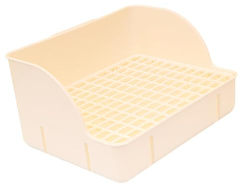 kowaku Lettiera per Conigli per Gabbia ad Angolo Lettiera Durevole antispruzzo per Animali Domestici Toilette ad Angolo per Accessori per Gabbie per ratti, PP Bianco