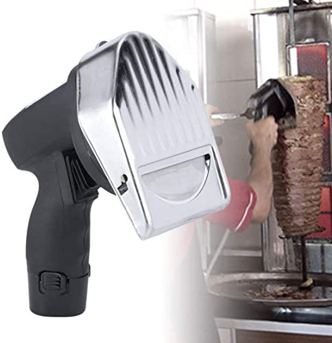 Affettatrice giroscopica professionale, affettatrice elettrica Shawarma Doner Kebab, coltello da taglio portatile per kebab a fette giroscopico da 80 W, per tagliare kebab turco agnello tacchino, co