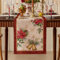 Softalker Weihnachts Tischläufer modern 40x180 cm Weihnachtstischläufer mit rot Weihnachtssternen, gold Glocken Tischläufer Silvester wasserabweisend Winter Deko Festlich für drinnen und draußen Party