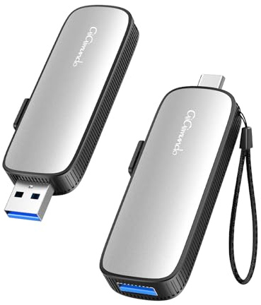 GiGimundo Disco duro externo SSD de 128 GB, con memoria USB de hasta 1073 MB/s, disco duro externo con doble USB C + USB A USB 3.2 Gen2 Memory Stick para iPhone 15/16/17/PS4/Android Phone/tablet