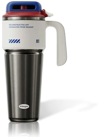 Sidagar 32 oz Tumbler with Handle and Straw, Stainless Steel Insulated Water Bottle with Lid, Push-button Lid Sports Tumbler, Fits in Cup Holder, White