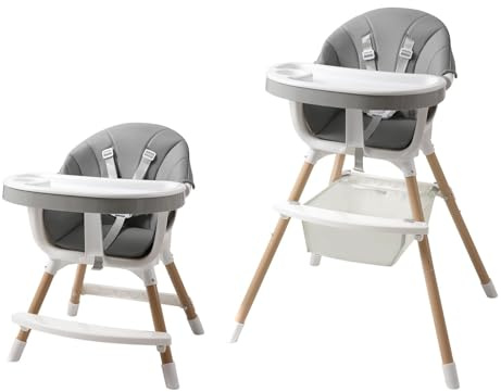 simpa Height Adjustable Baby High Chair – Ergonomic Toddler Seat with Removable Tray, Footrest & 5-Point Safety Harness