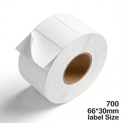 700 Self Adhesive Thermal Label Roll, 60mm x 30mm White Labels, Sticky Address Stickers for Kitchen Organisation, Office Storage & Food Jars, Compatible with Thermal Label Printers