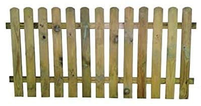 ITALFROM - Gartenzaun Holz Hoch, Steckzaun 180x100 cm, Staketenzaun Garten, Kiefernholz Zaun Solides und Robustes Material im Autoklaven Imprägniert, Kann Gestrichen Werden