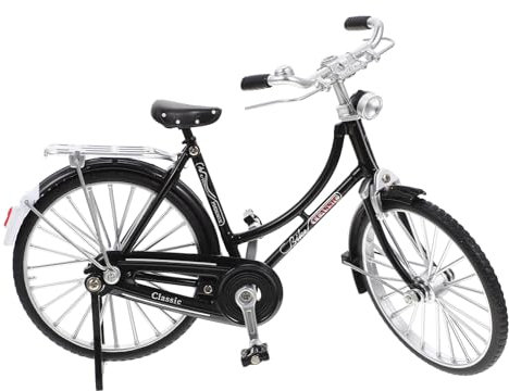 HOMSFOU Miniatur Fahrrad Modell Figur Metall Mini Finger Mountainbike Spielzeug Wohnzimmer Tischdeko Büro Schreibtisch Deko Objekt Retro Skulptur Vintage Statue Micro Landschaft Dekoration Geschenke