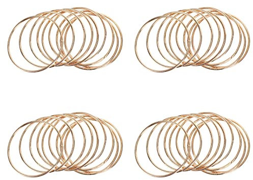 Stafeny Confezione da 40 Anelli in Metallo con acchiappasogni in Oro da 3 Pollici, Anelli in macramé per acchiappasogni e Artigianato