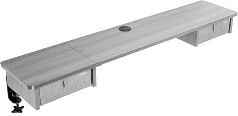 Duronic DD2 GY 120 cm skrivbordsskiva med 2 lådor | Kompatibel med alla 120 cm skrivbordsskivor | Skrivbordstillbehör | Gör det möjligt att lägga till lådor | Yta för att höja skärmen