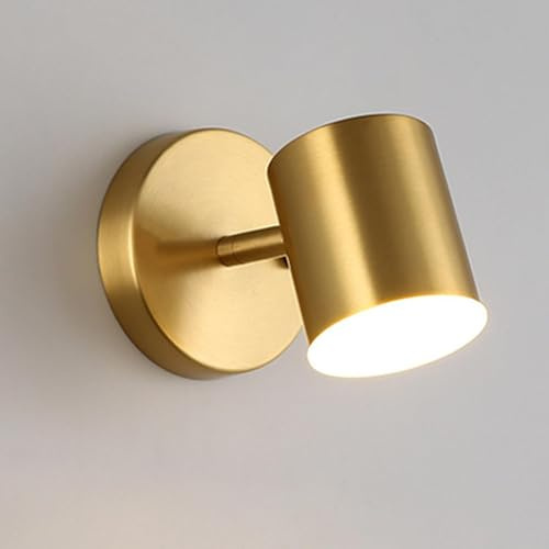 KRUIHAN Guld Taklampa LED Vägg 350° Roterande Vägglampa Minimalistisk Modern Tricolor Vägglampor, Vägglampa för Sängbord, Vardagsrum, Badrum, Sovrum, Korridor (Typ)