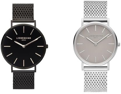 Liebeskind Damen Analog Quarzuhr 38 mm & DamenArmbanduhr Analog Quarz Edelstahl LT-0169-MQ