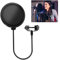 Professional Microphone Pop Filter Double Layer Mask Shield For Blue Yeti HyperX QuadCast AKG Samson and More Mic Windscreen with Flexible 360° Gooseneck Clip Stabilizing Arm