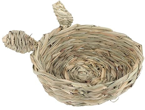 Happyyami Ferret Nest and Hamster Straw Chewing Toy Small Woven Molar Nest Bed for Chinchilla and Gerbil Cage Accessories