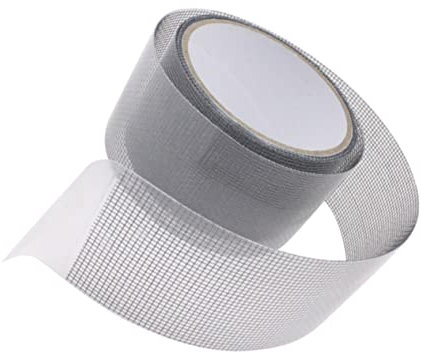 Angoily Self-adhesive Window Screen Repair Tape Grey 50mm x 2m Sturdy Mesh Tape for Door and Window Screen Patch Strong Adhesive Decal for Restoration