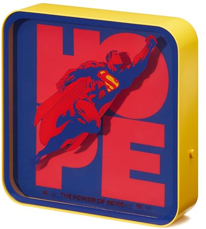 Numskull Offizielle Superman 2025 Acryl-Logo Schreibtischlampe Wandlicht für Schlafzimmer, Büro, Zuhause, Studium, Arbeit – Offizielles DC Comics Merchandise