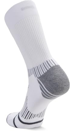 Balega Enduro Crew Calcetines De Correr Atléticos Para Hombres Y Mujeres (1 Par) - Acolchadas, Transpirables, Absorbentes, Punta Sin Costuras, Blanco, Talla L (EU 43–45.5)