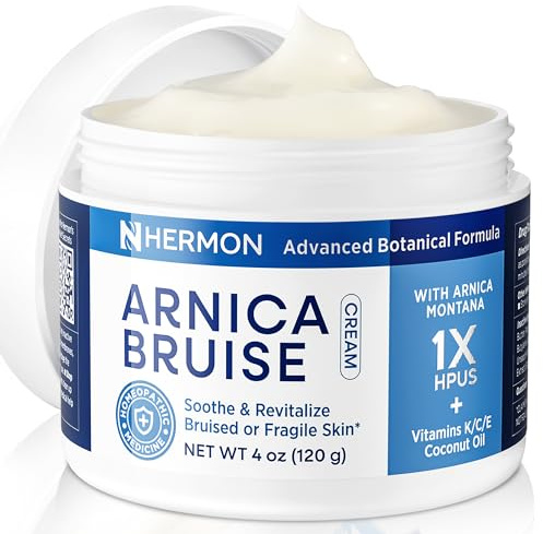 Hermon Arnica Bruise Cream: Arnica Montana with Vitamins K, C & E–Hydrating Moisturizer for Face 4 oz