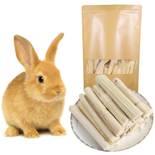 Rynvarl 300g Bâtons à Mâcher en Bambou Doux Naturel – Jouets de Dentition pour Rongeurs, Lapins, Cochons d’Inde, Hamsters, Chinchillas – Snack Riche en Fibres (Sweet Bamboo)