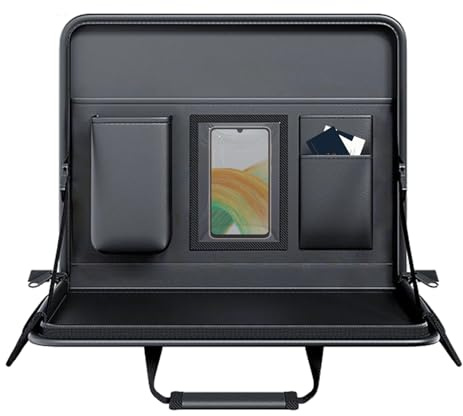 Générique Tablette Volant Voiture | Support PC Portable pour Volant Auto | Bureau Pliable Véhicule avec Angle Réglable pour Tablette Téléphone Conducteur Passager Arrière