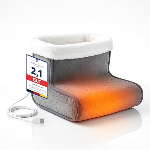 ICEHOF Calentador de pies eléctrico con USB, 3 niveles de calor y apagado automático, forro interior suave y lavable, calefacción de pies para oficina, sofá y oficina en casa, contra pies fríos
