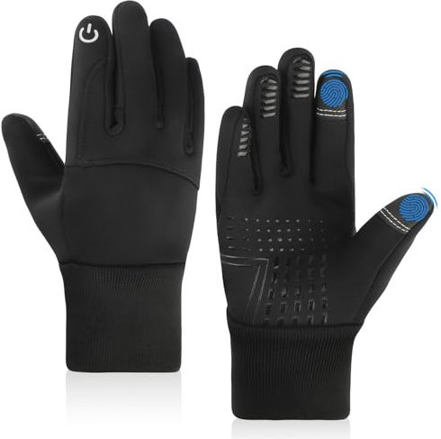 QKURT Guantes de Ciclismo niños, Unisex, térmicos, Impermeables, de Dedo Completo, compatibles con Pantallas táctiles, Antideslizantes, para niños y niñas de 6 a 12 años.