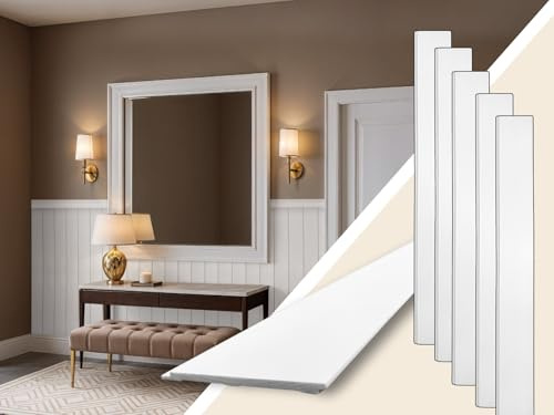 Pannelli da parete in stile country, 3 m², boiserie, rivestimento da parete in polistirene duro (PS), colore bianco, facile da montare con colla, ideale per rivestimenti da parete/decorazione per