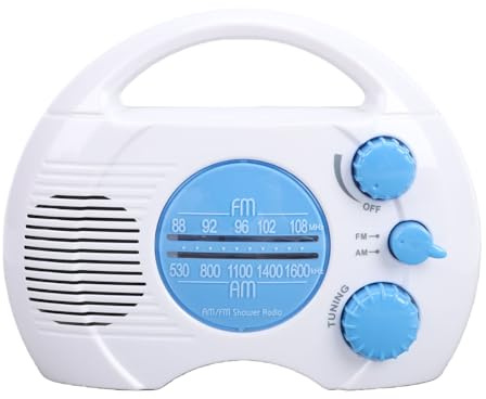 Plyisty Duschradio, Bärbar AM/FM-Radio Med Inbyggd Högtalare, Justerbar Volym, Vattentät, Kan Hängas Var Som Helst, För Badrum, Kök, Stranden Och Utomhus