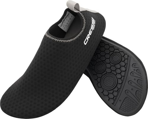 CRESSI since 1946 - Tropea Aqua Shoes - Men's Socks for Protection, Freedom of Movement and Total Versatility in Water, Designed for Pool but Perfect for the Sea - Black - 44/45 EU