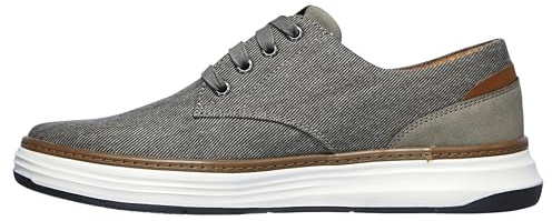 Skechers Ederson, Scarpe Oxford Moreno da Uomo in Tela, Tortora, 42 EU Larga