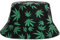 Brandsseller Sonnenhut Cannabis Design Fischerhut Sommerhut Travel Cap 100% Baumwolle Schwarz-Grün