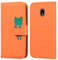 Aisenth Case for Samsung J5 2017/J530, Cartoon Frog Cute Wallet flip case, Premium PU Leather Protective Cover with Magnetic closure, Stand, Card slots -Fit for Samsung Galaxy J5 2017(EU), Orange