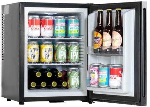 Dellonda Baridi 35L Ultra Quiet Drinks & Wine Mini Cooler Fridge with LED Light, Black - DH58