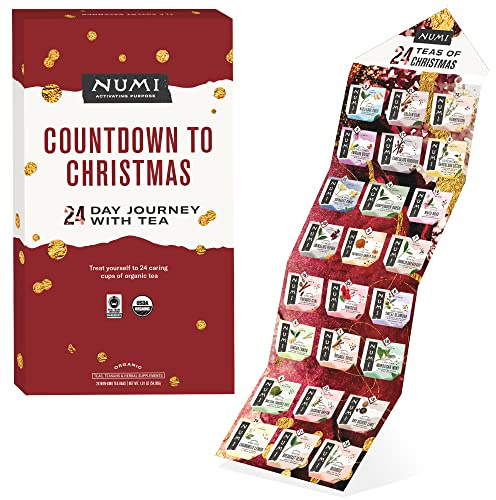 Numi Organic Tea Advent Calendar 2024, Countdown to Christmas, 24 Tea Bags, Gift Set