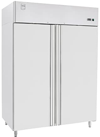METRO Professional Gefrierschrank GFR1400, selbstschließende Tür, Edelstahl, LED-Beleuchtung, automatisches Abtauen, Regale geeignet für GN 2/1 und GN 1/1, 131,4 x 80,5 x 206,5 cm, 940 L, silber