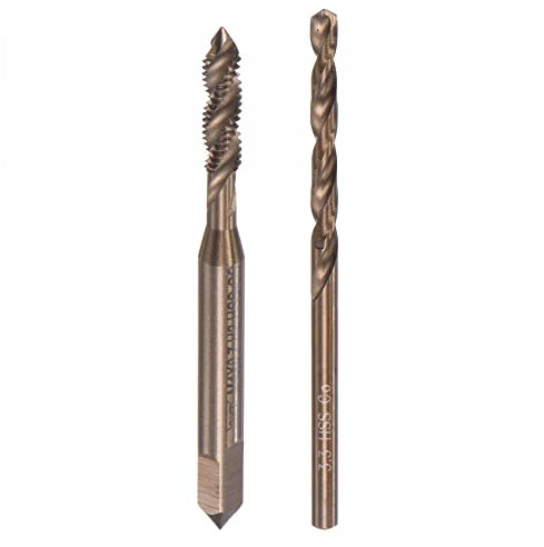 sourcing map M4 x 0.7 Taraud Spirale Cannelure et 3.3mm Foret hélicoïdal Ensemble Métrique M35 Cobalt Haute Vitesse Acier Machine Enfilage Vis Filetage Robinet Outil pour Inox Acier