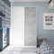JUANIO Armario Ropero Mueble de Almacenamiento 2 Puertas Correderas de Madera Color Blanco Mate y Gris Cemento - Altura 200 x Longitud 120 cm x Profundidad 50 cm