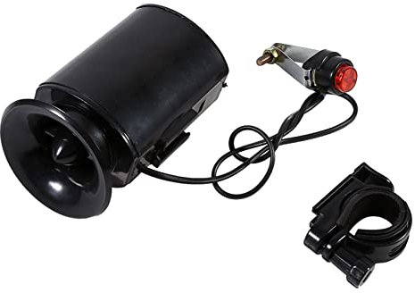 Clacson per Bici Clacson per Bici Forte e Allarme Abs Nero Nero 6 Suono Forte Corno Elettronico Campanello Campanello Allarme Altoparlante Manubrio Bicicletta Sory