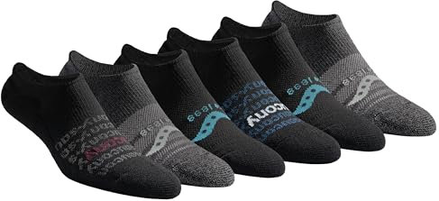 Saucony Herren Rundry Mesh Ventilating Comfort Fit Performance No-Show, Available in M-XXL (6, 12, 18 Pairs) Socken, Sneaker Charcoal Fashion (6 Paar), Large (6er Pack)