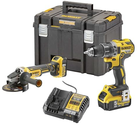 DEWALT 18 V/2 x 5 Ah Battery Combination Pack in TSTAK Box DCD791, DCG405 (DeWALT DCK2020P2T-QW)