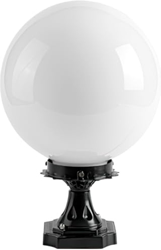 Hemoton - Luminaria para globo exterior, 20 cm, pantalla esférica, acrílica, para poste luminoso, jardín, terraza, puerta resistente a la intemperie