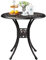 Yaheetech 78 cm Round Garden Dining Table, Cast Aluminum Outdoor Patio Bistro Table with Umbrella Hole, All-Weather Outdoor Conversation Side Table for Balcony, Garden, Patio, Porch, Bronze
