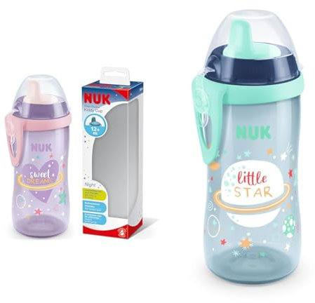 NUK Kiddy Cup Night Trinklernflasche & Kiddy Cup Night Trinklernflasche | Schnabeltasse mit Leuchteffekt