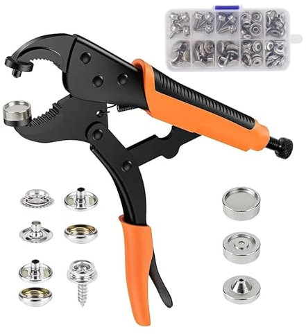 IVEOPPE Ösenzange Set, Magnetische Ösenpresse, 200 Rostfreie Ösen (Ø 10mm), für Planen, Stoffe, Markisen, Sonnensegel und Kunstleder